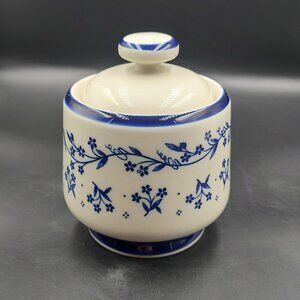 Vintage Provence Bouquet Blue 260 Japan Cobalt Floral Sugar Bowl EUC